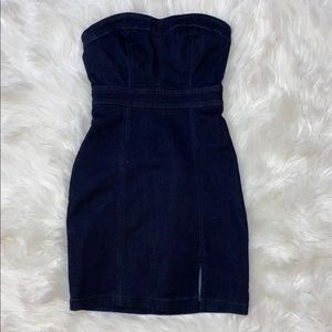 Express Denim strapless dress (00)